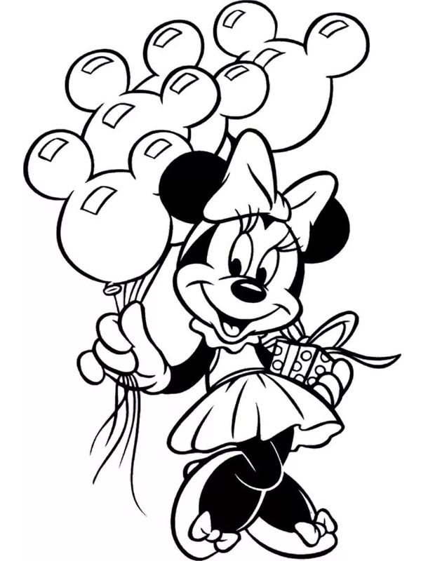 Birthday Minnie Mouse Coloring page Birthday Minnie Mouse Coloring page