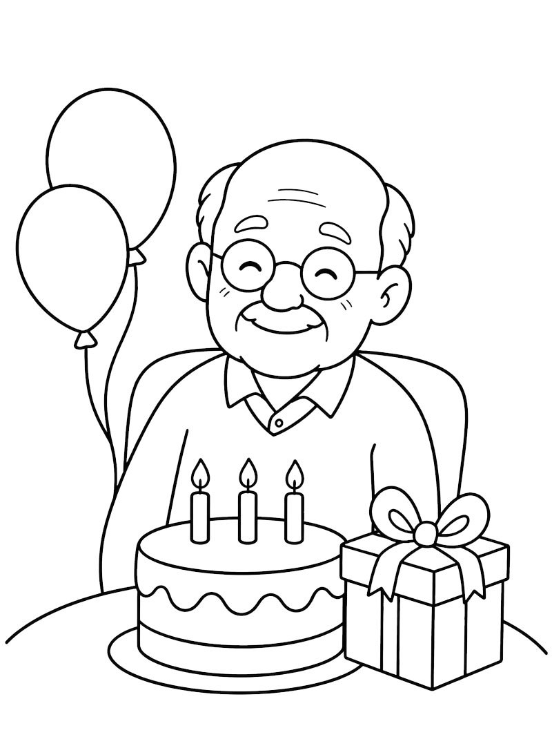 Grandpa's Birthday Coloring page