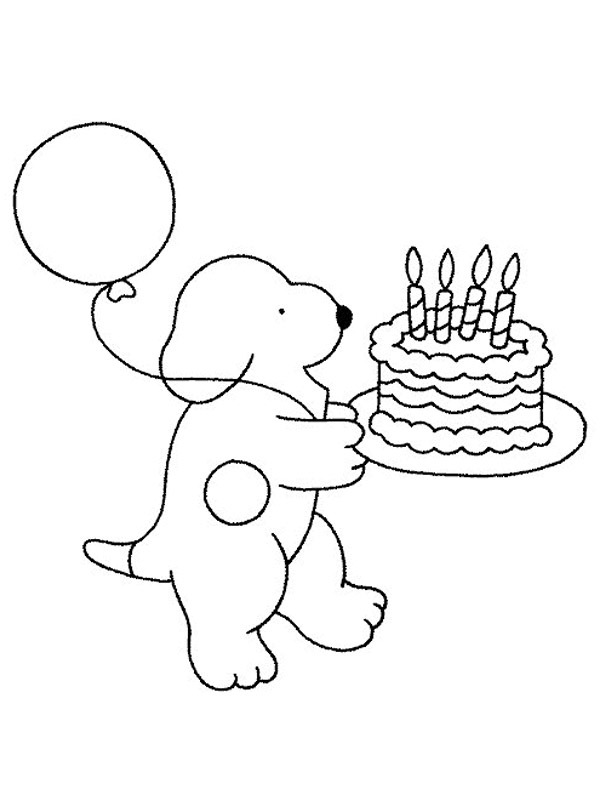 Birthday cake Dribbel Coloring page