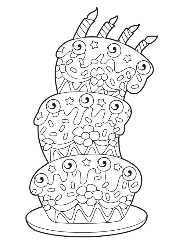 Birthday cake Coloring page