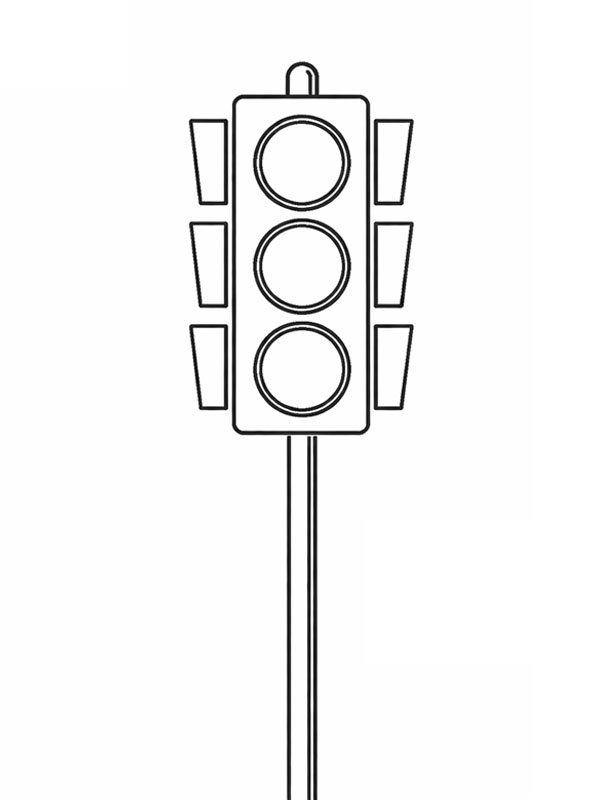 Traffic light Coloring page