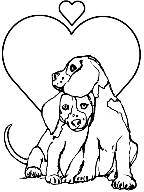 loving dogs Coloring page