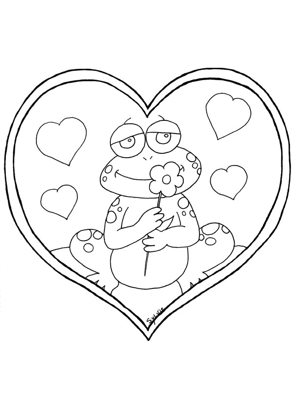 frog in love Coloring page