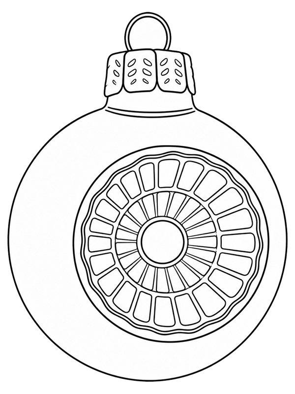 Vintage Christmas bauble Coloring page