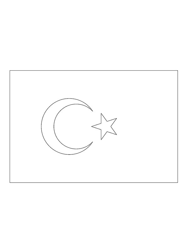 Flag of Turkey Coloring page