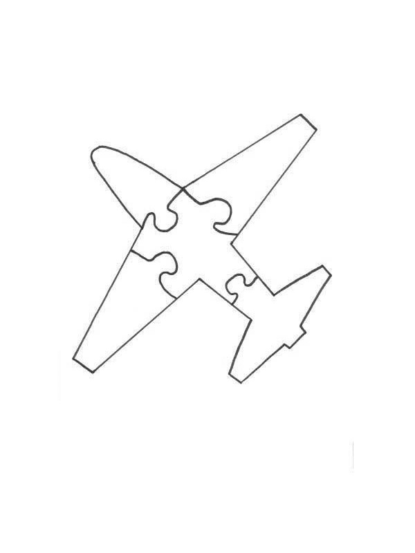 airplane puzzle Coloring page