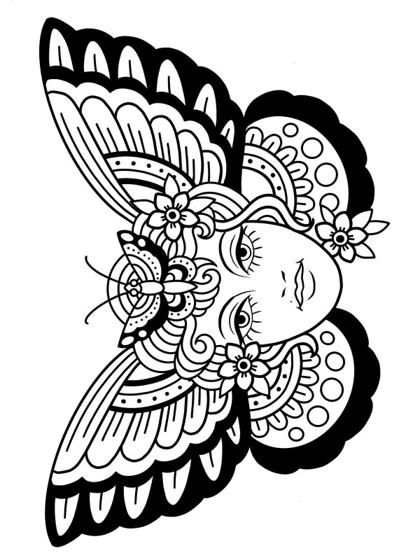 Butterfly tattoo Coloring page