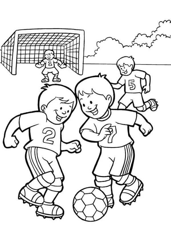 Playing football Coloring page