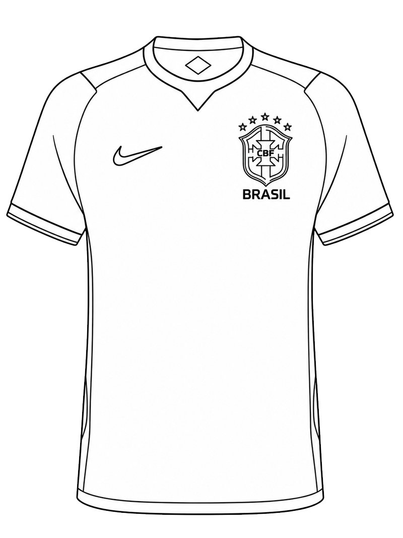 Brazil Soccer Jersey Coloring page Brazil Soccer Jersey Coloring page