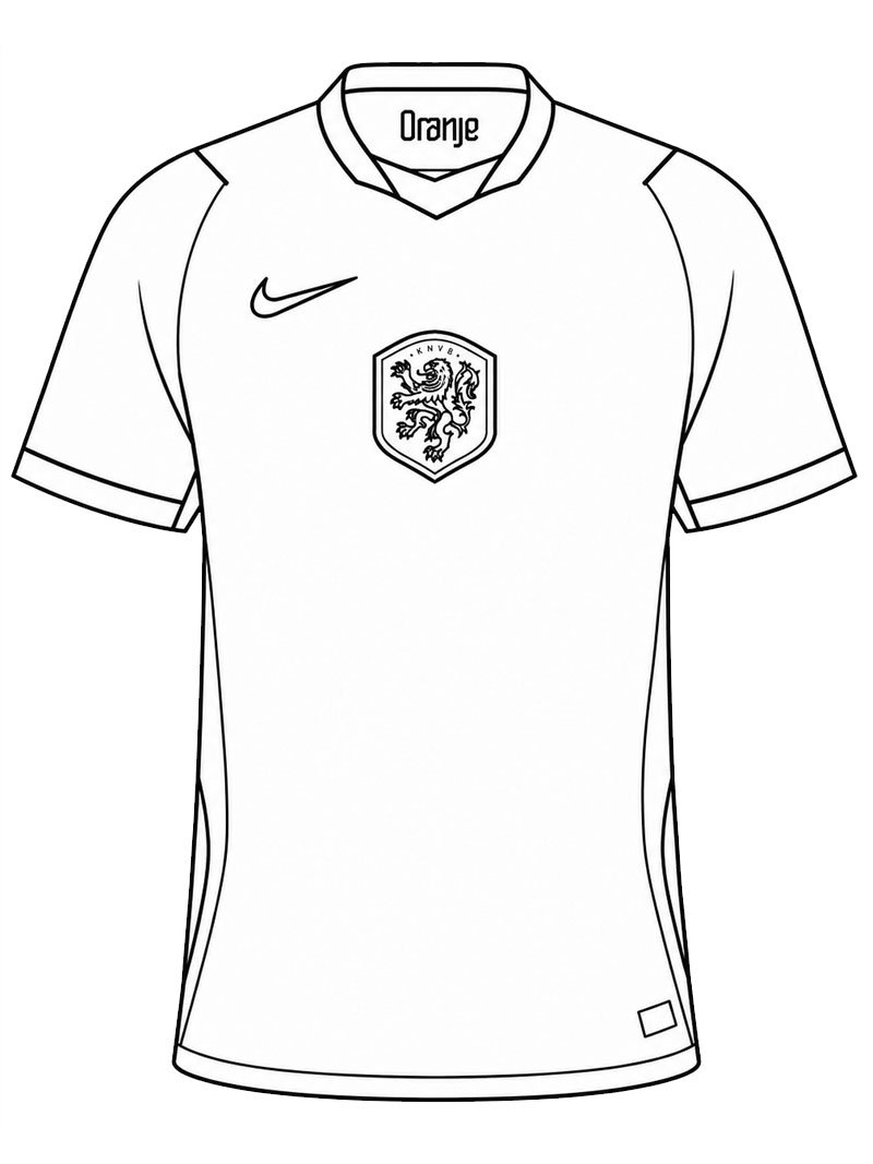 Netherlands National Team Football Shirt Coloring page Netherlands National Team Football Shirt Coloring page