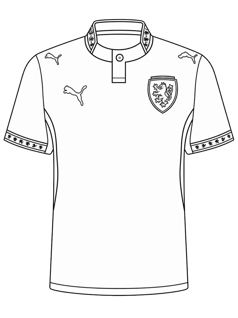 Czech Republic Soccer Jersey Coloring page