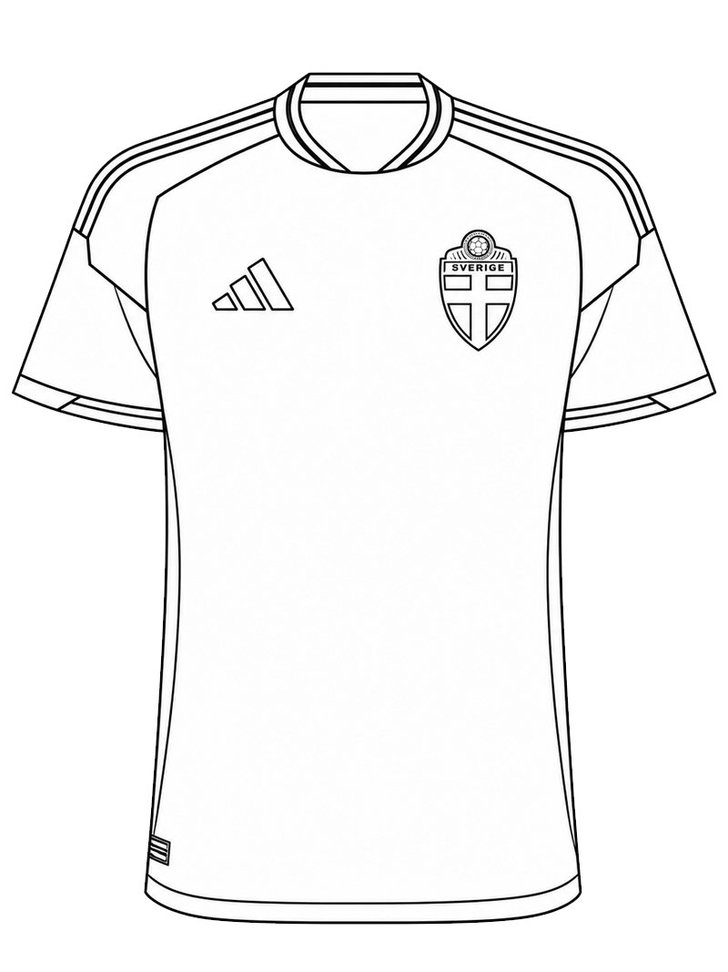 Sweden Football Shirt Coloring page Sweden Football Shirt Coloring page