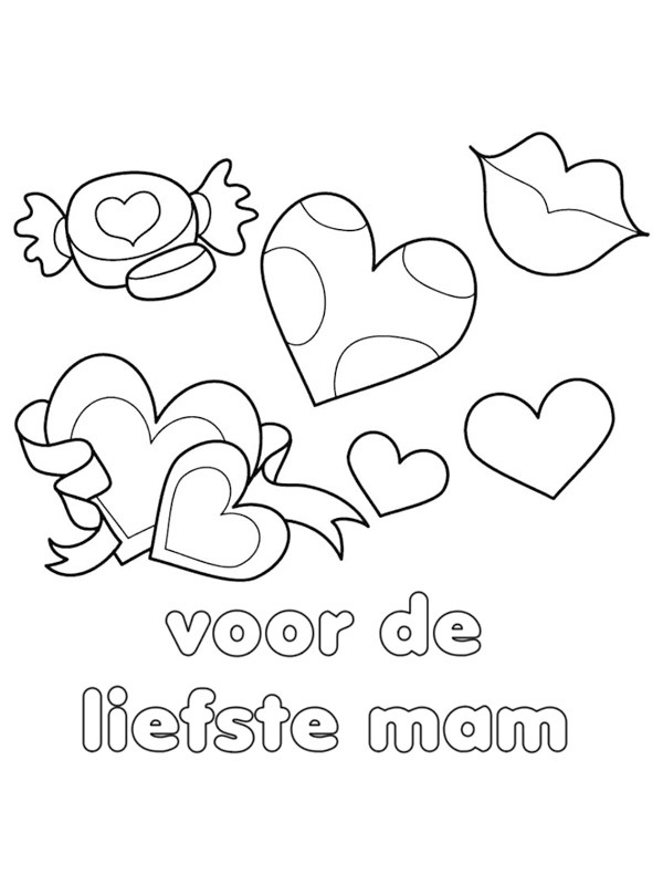 For the sweetest mom Coloring page