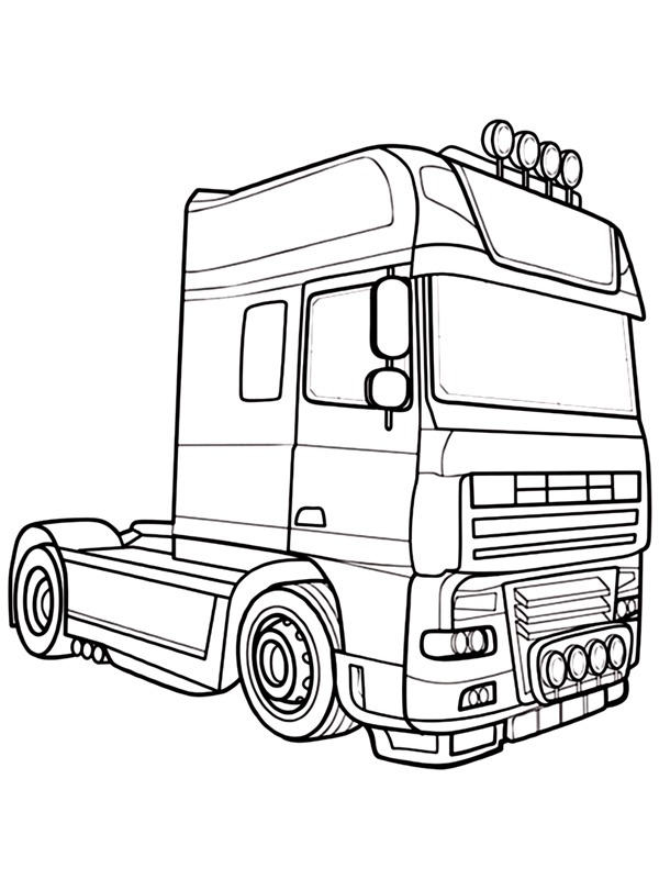 Semi truck Coloring page