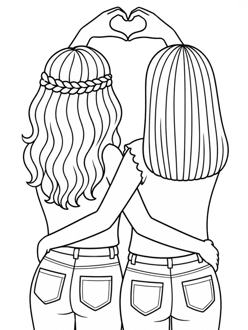 Best Friends Forever Coloring page