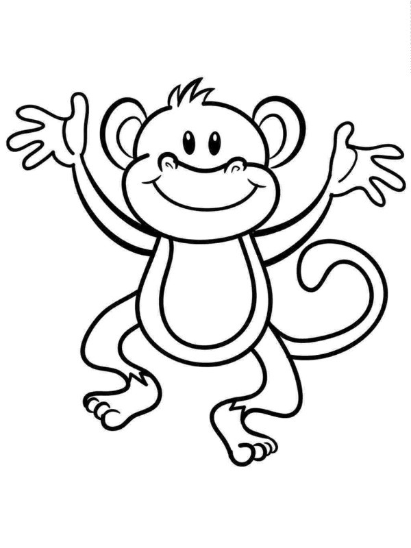 Happy Monkey Coloring page