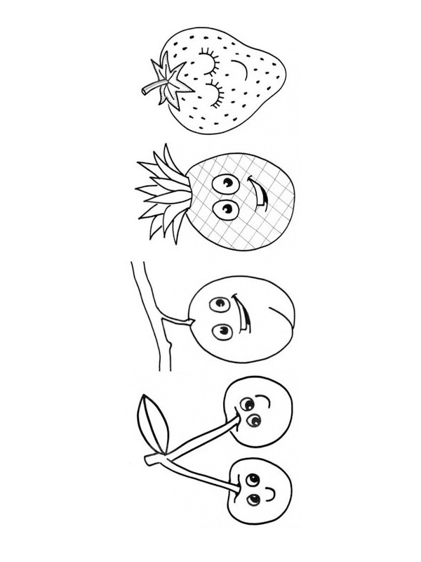 Happy fruit Coloring page