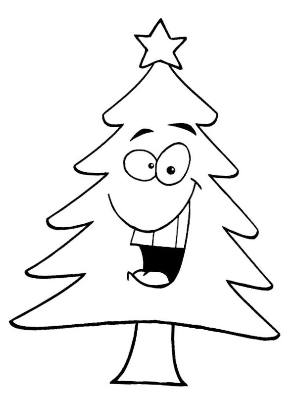 Happy christmas tree Coloring page Happy christmas tree Coloring page
