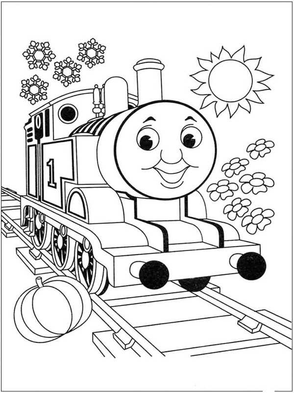 Happy thomas the train Coloring page