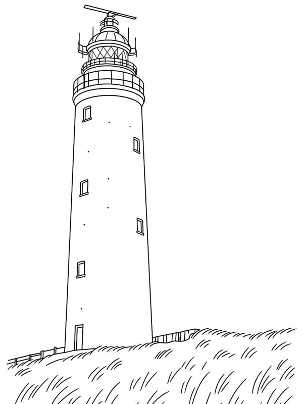 Lighthouse Texel Coloring page Lighthouse Texel Coloring page