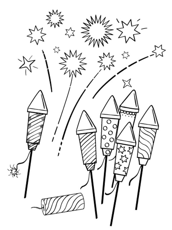 Fireworks Coloring page