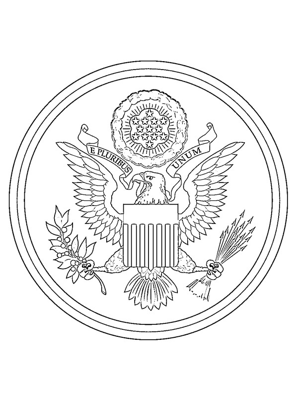 Coat of arms of the United States Coloring page Coat of arms of the United States Coloring page
