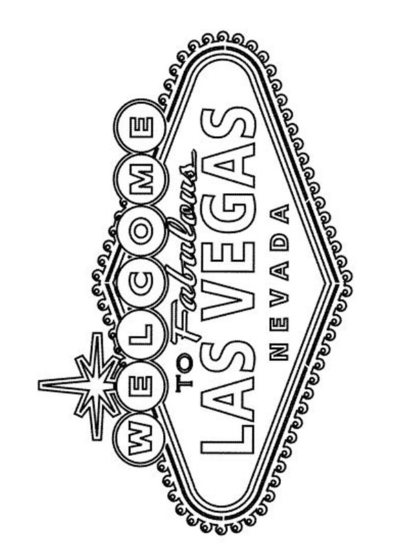 Welcome to Las Vegas Coloring page Welcome to Las Vegas Coloring page