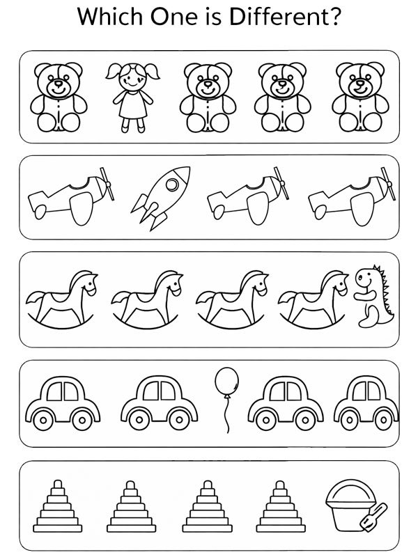 Worksheet Which One Is Different? Coloring page