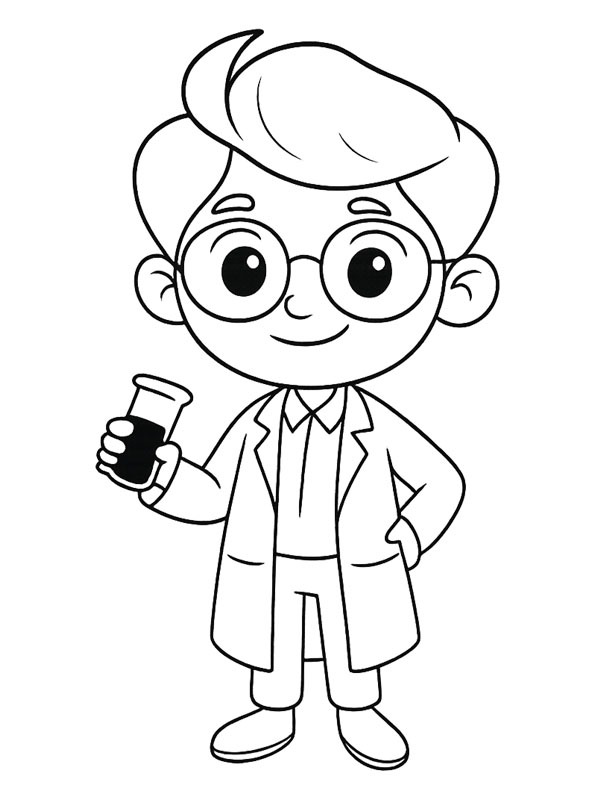 Scientist Coloring page