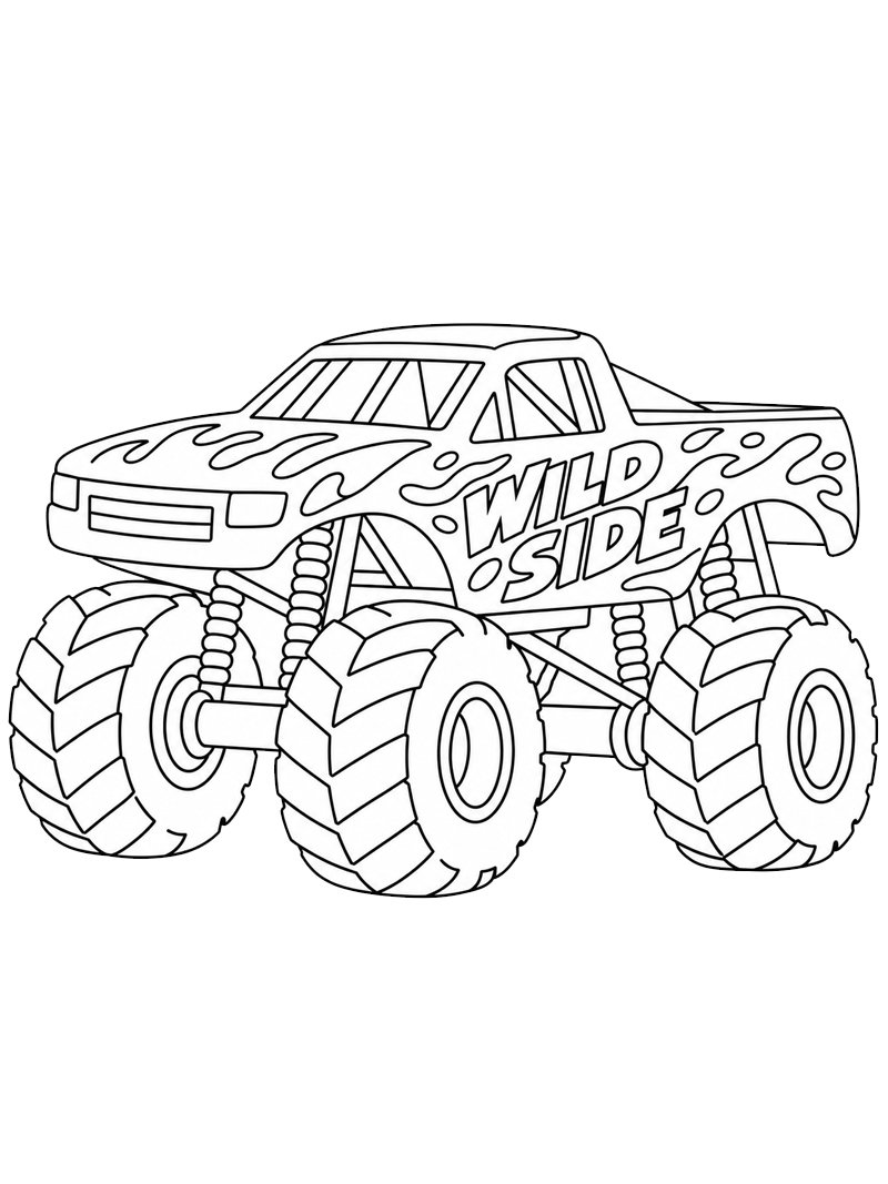 Wild Side Monster truck Coloring page Wild Side Monster truck Coloring page