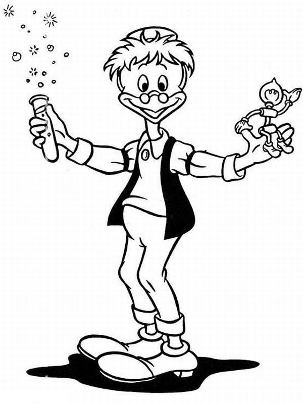Gyro Gearloose & Little Helper Coloring page Gyro Gearloose & Little Helper Coloring page