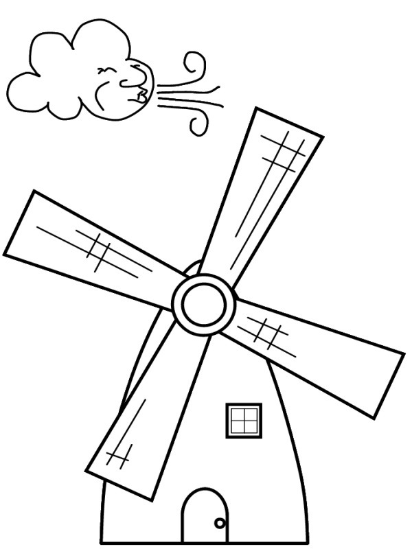 Windmill Coloring page
