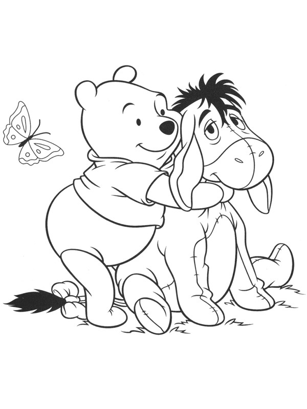 Winnie de Pooh and Eeyore Coloring page
