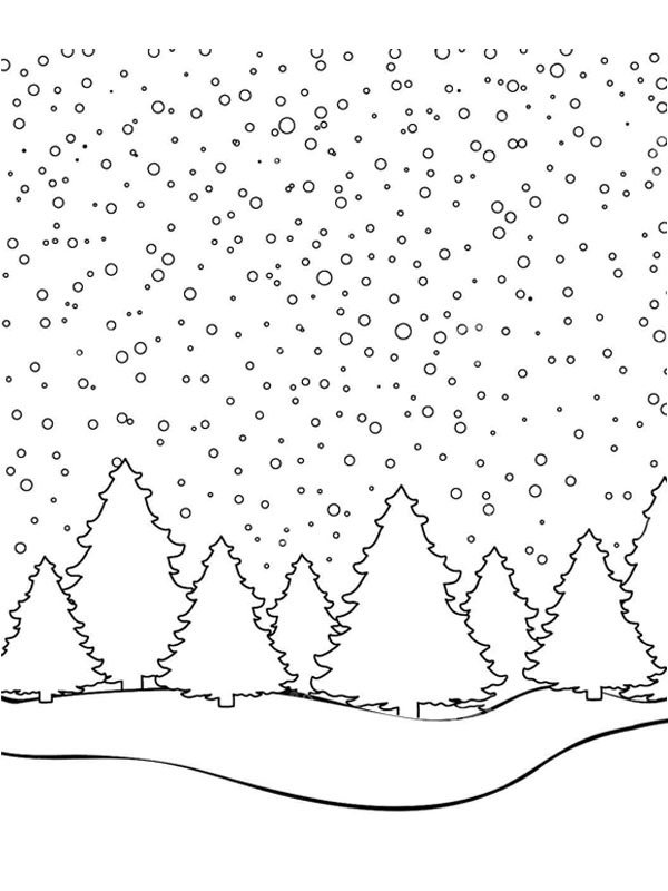 Winter forest Coloring page