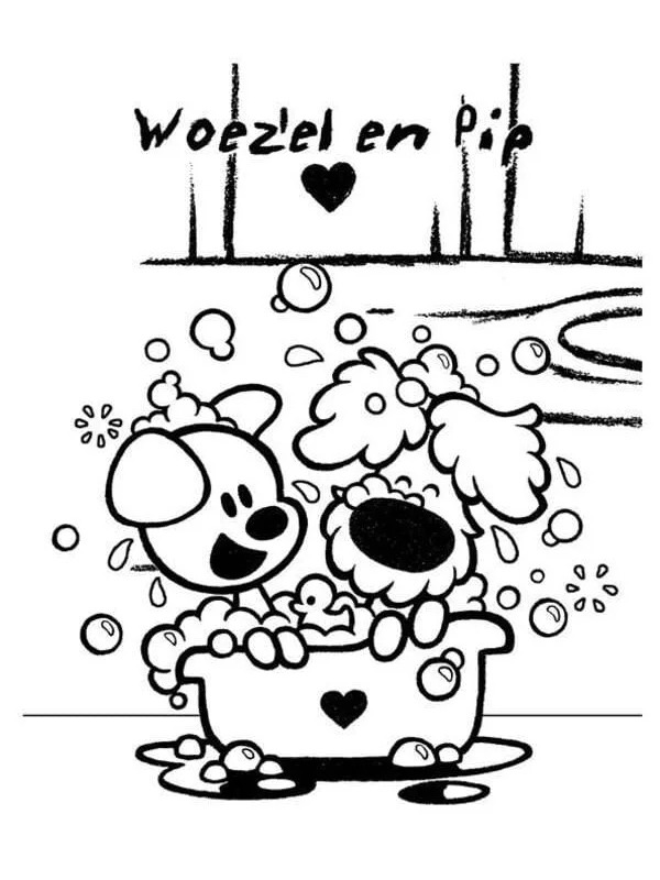 Woozle and pip in the bath tub Coloring page Woozle and pip in the bath tub Coloring page