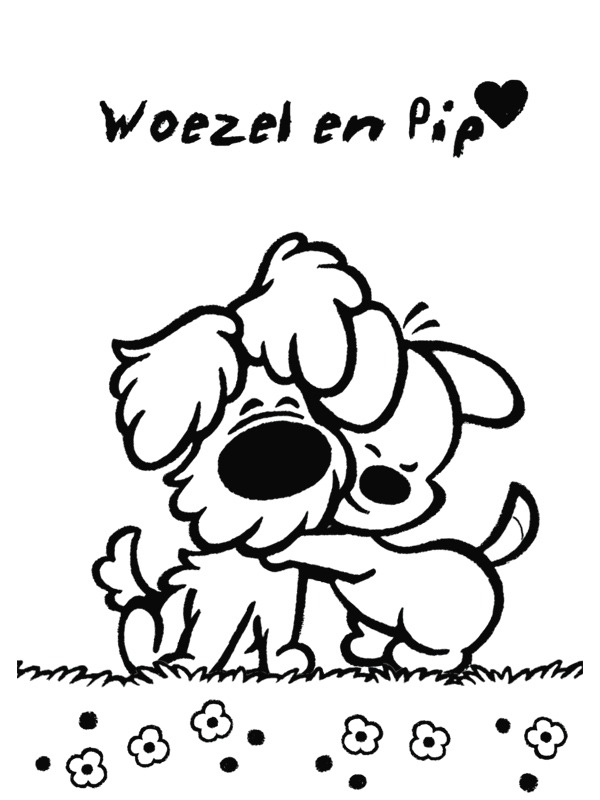 Woozle and pip hugging Coloring page Woozle and pip hugging Coloring page