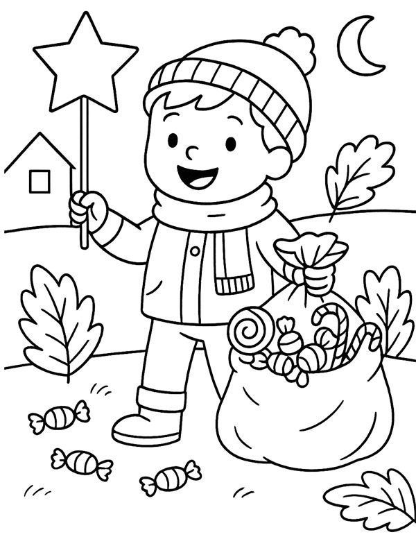 Bag full of candy Coloring page