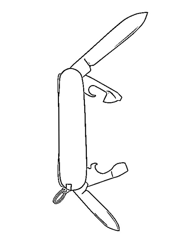 Swiss Army knife Coloring page