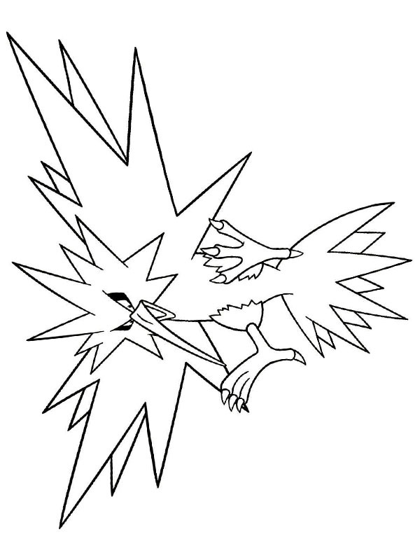 145. Zapdos  Zapdos pokemon, Pokemon drawings, Pokemon coloring