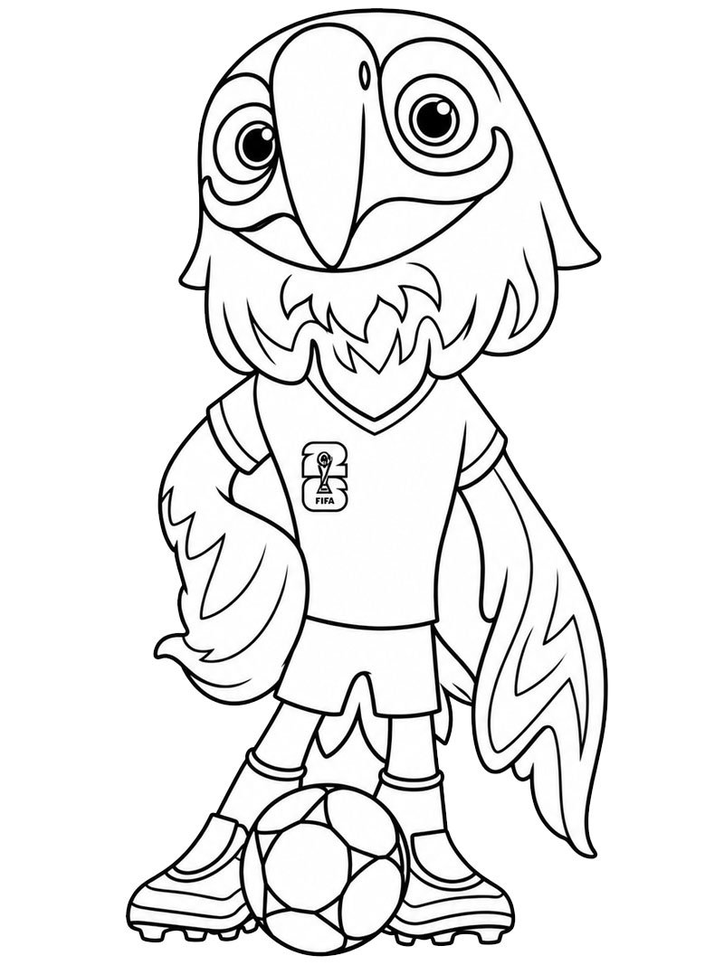 Clutch the Bald Eagle (2026 World Cup Mascot) Coloring page