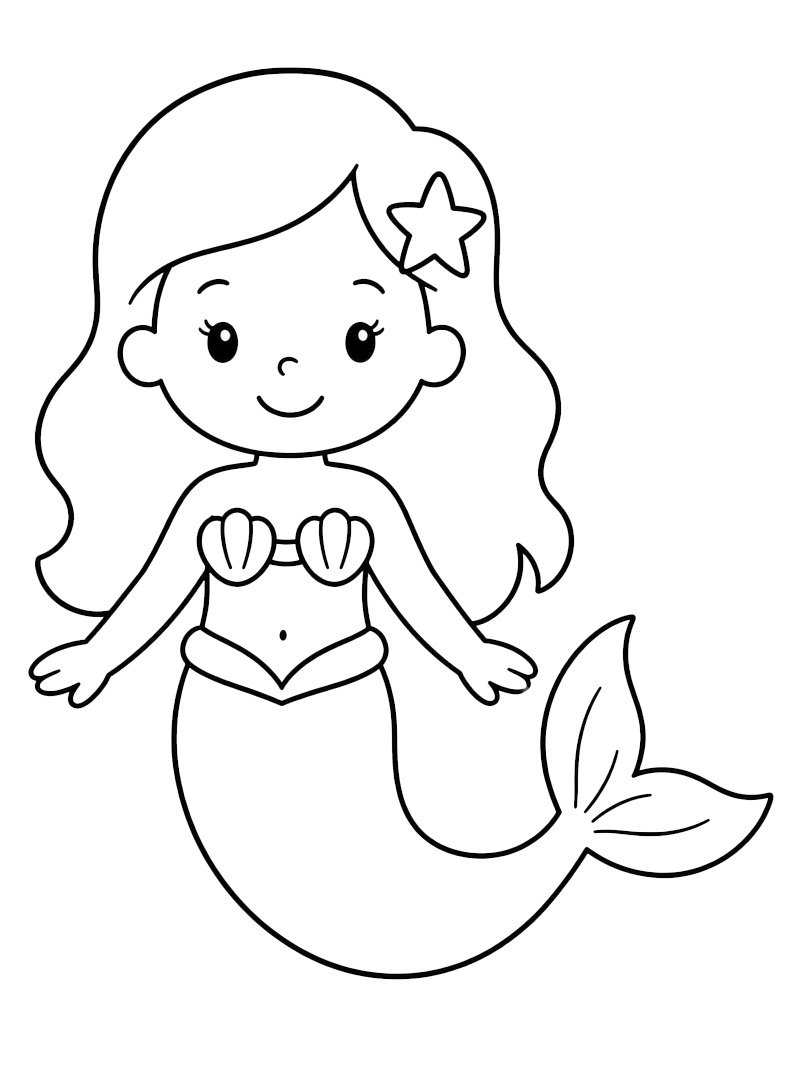 Mermaid for Toddlers Coloring page Mermaid for Toddlers Coloring page