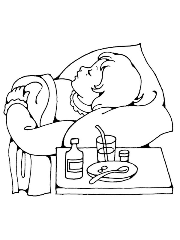 ill child Coloring page