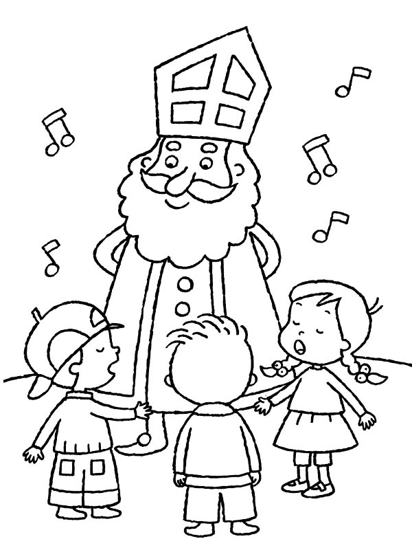 Singing for St. Nicholas Coloring page Singing for St. Nicholas Coloring page