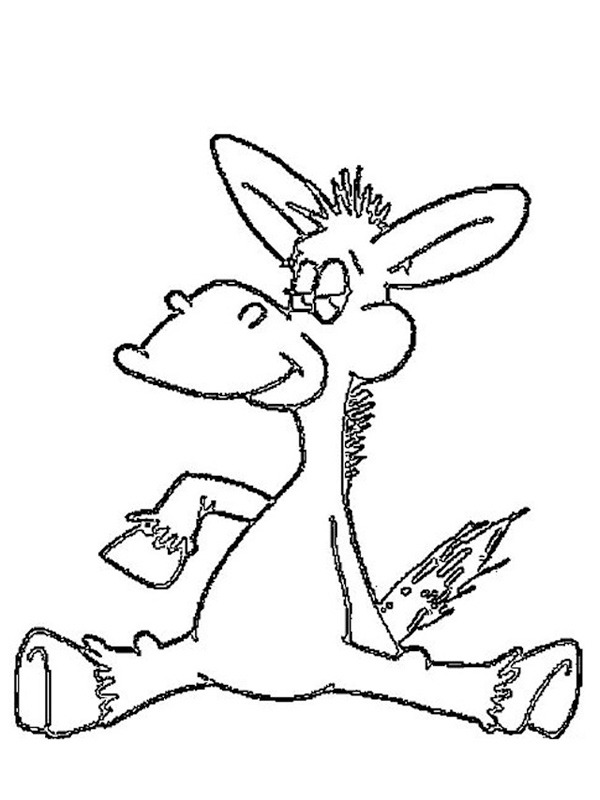 Sitting donkey Coloring page
