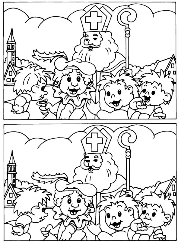 Spot the differences Saint Nicholas Coloring page Spot the differences Saint Nicholas Coloring page