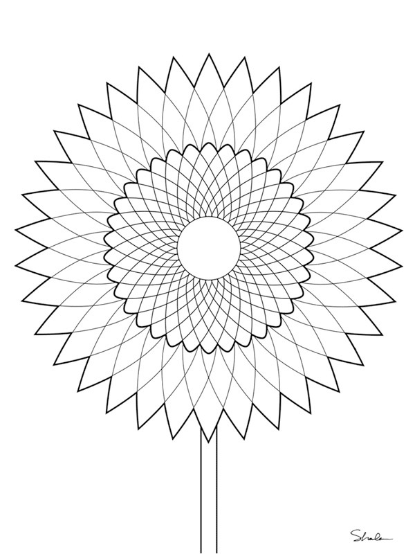 Sunflower mandala Coloring page